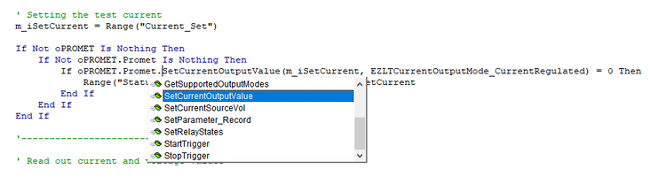  Code detail with IntelliSense function