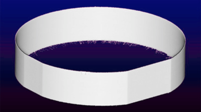 3D scan of a silicon carbide boule with primary and secondary flat 