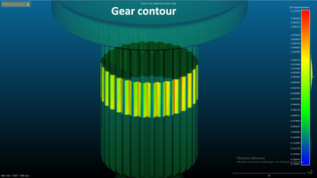 3D comparison of the external gearing to the CAD model