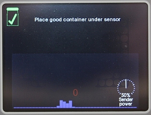centre the good container under the sensor                                  