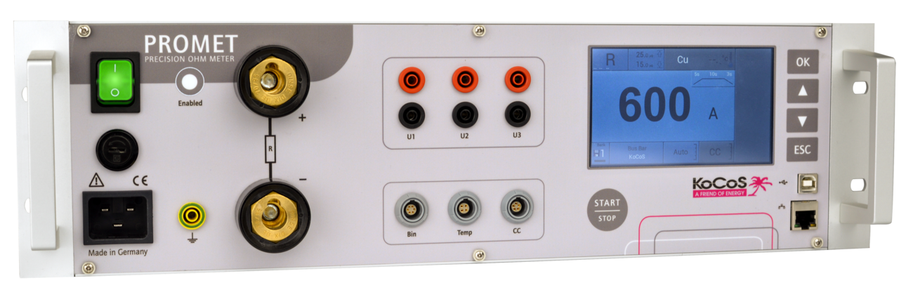 High-accuracy micro-ohm meters up to 600 A for ohmic loads